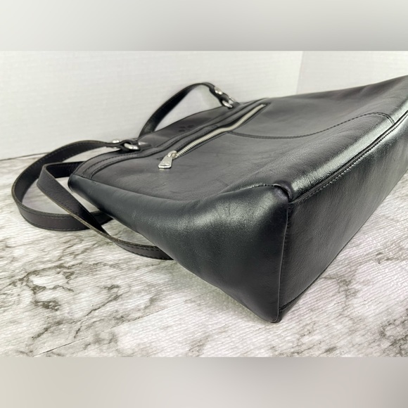 Patricia Nash Heritage Leather Poppy Tote Bag BLACK Shoulder Handbag Purse - Picture 6 of 13